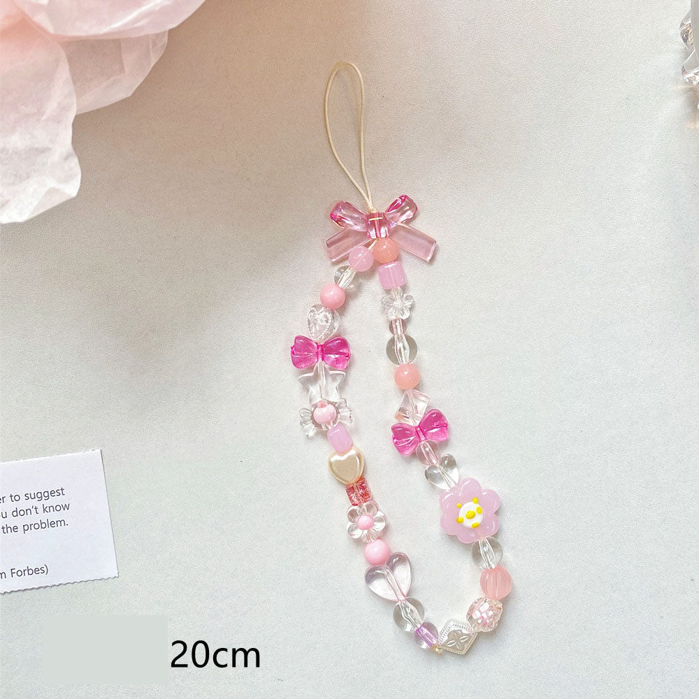 Beaded Flower Mobile Phone Lanyard Jewelry Accessories