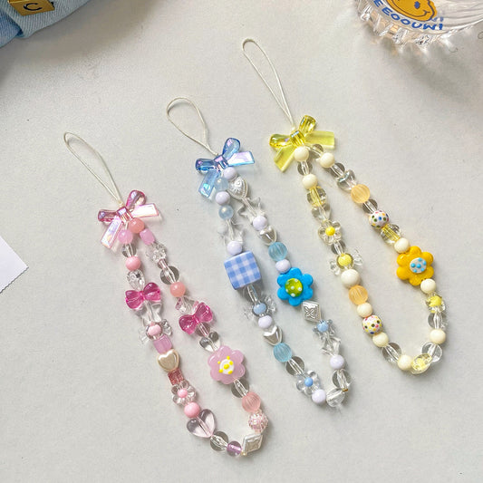 Beaded Flower Mobile Phone Lanyard Jewelry Accessories