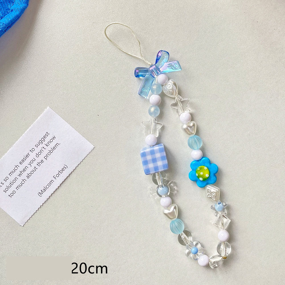 Beaded Flower Mobile Phone Lanyard Jewelry Accessories